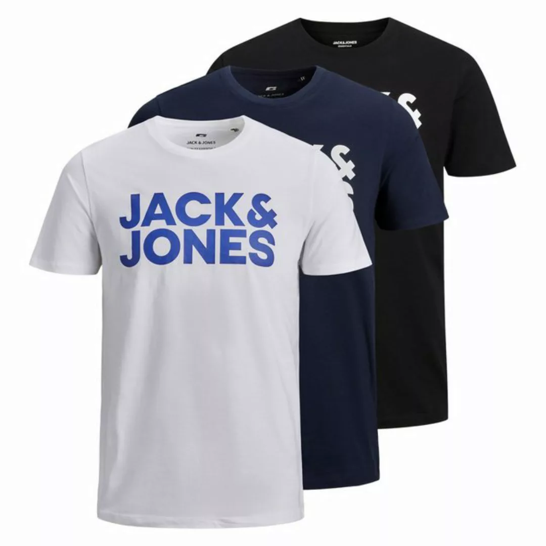 Jack & Jones T-Shirt Herren T-Shirt, 3er Pack - JJECORP LOGO TEE (Packung, günstig online kaufen