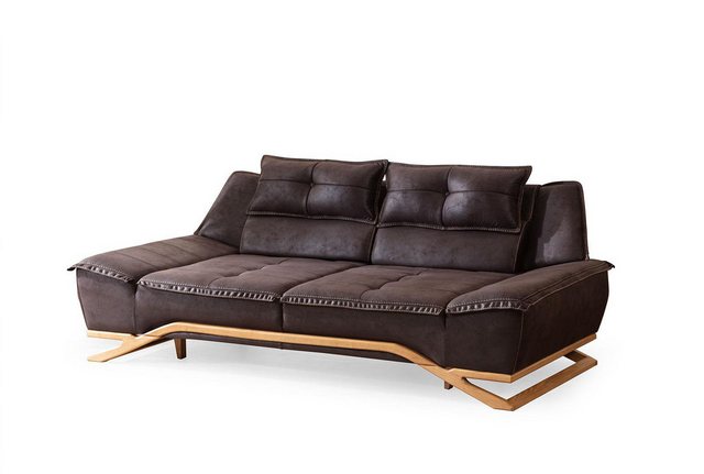 Xlmoebel Sofa Schwarzes Stoffsofa mit Design für drei Personen, Hergestellt günstig online kaufen