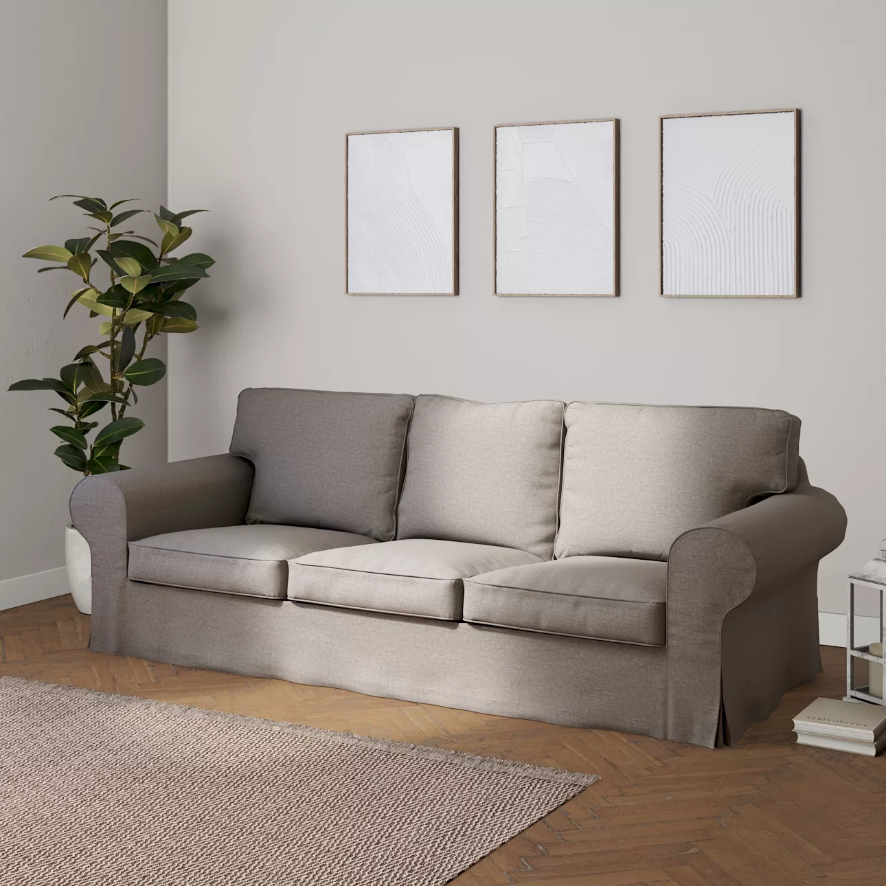 Bezug für Ektorp 3-Sitzer Schlafsofa, ALTES Modell, dunkelgrau, Sofahusse E günstig online kaufen