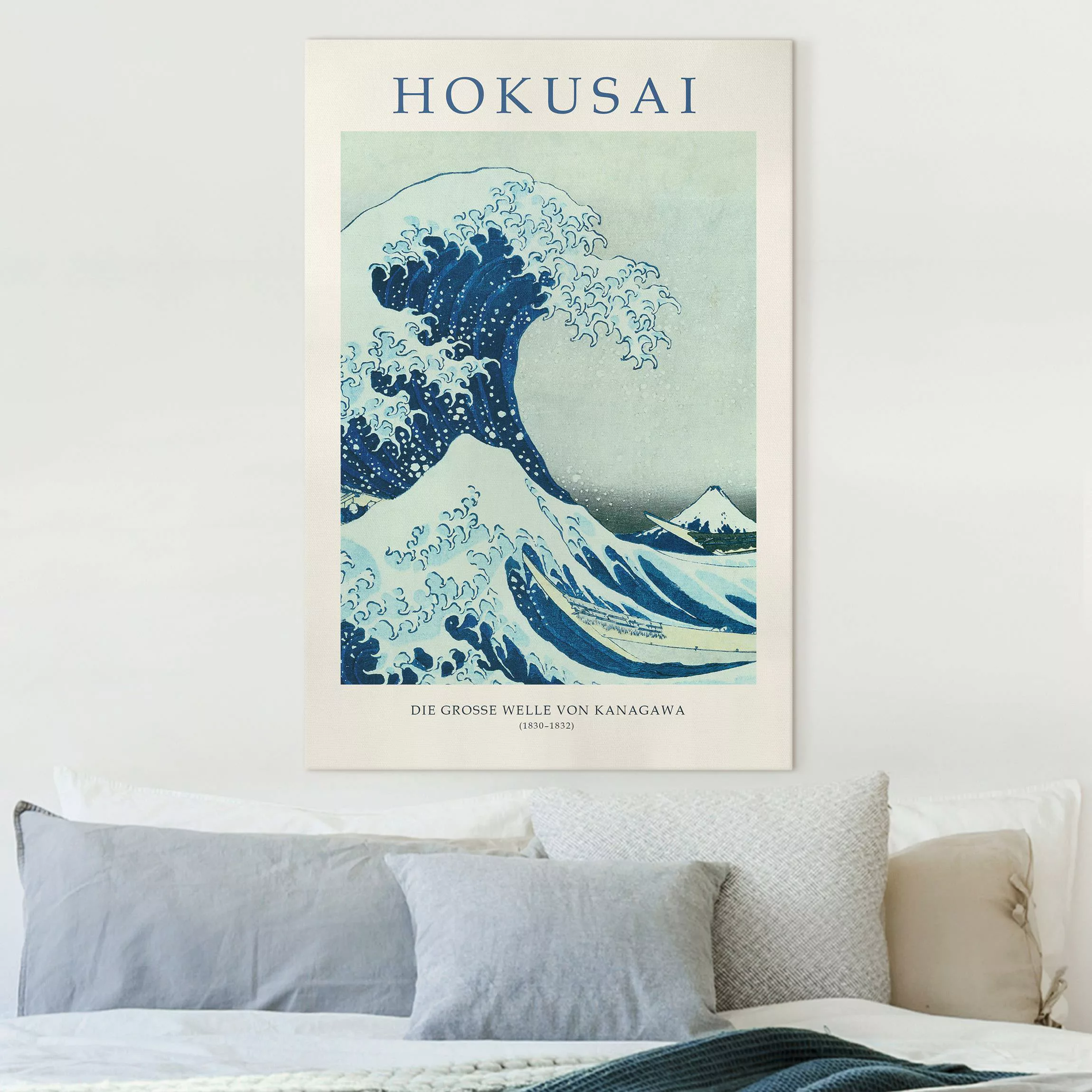 Leinwandbild Katsushika Hokusai - Die grosse Welle von Kanagawa - Museumsed günstig online kaufen