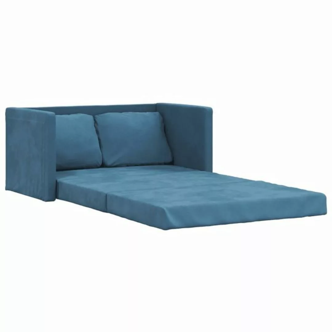 vidaXL Sofa Bodensofa mit Schlaffunktion Blau 122x204x55 cm Samt günstig online kaufen