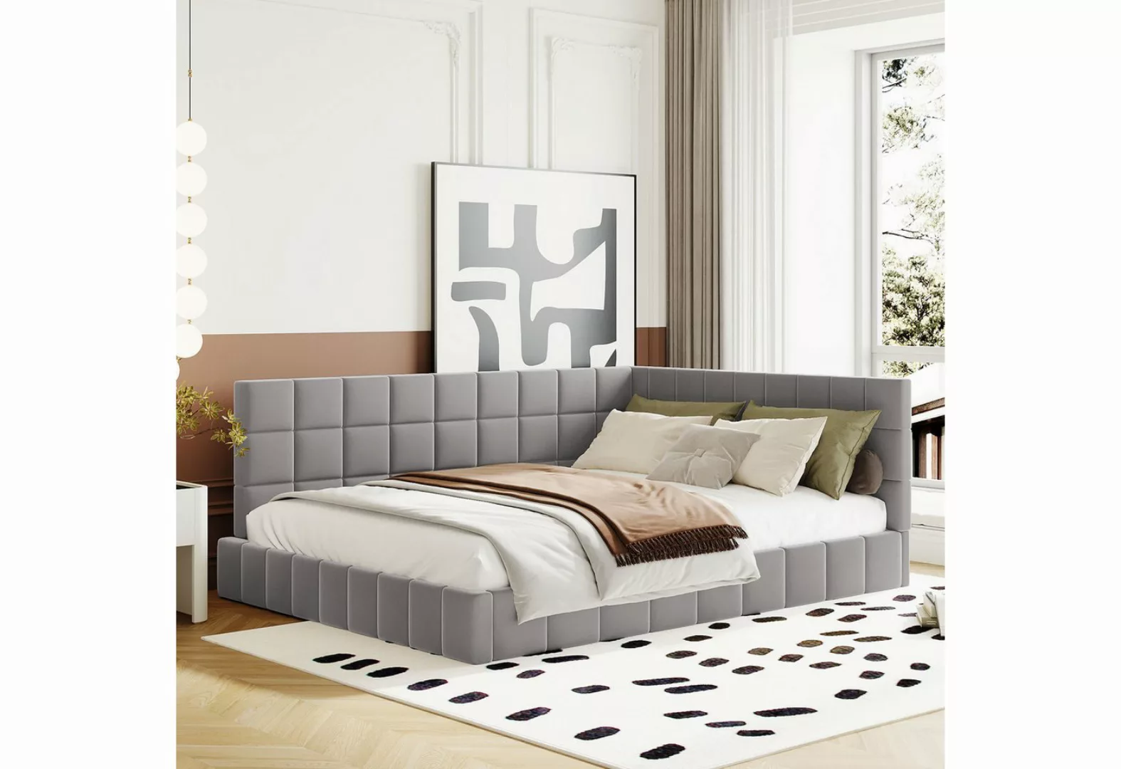 HAUSS SPLOE Schlafsofa 140*200 Multifunktionsbett mit Lattenrost aus Samtst günstig online kaufen