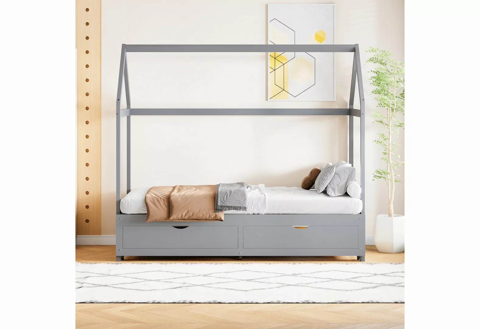 IDEASY Jugendbett Kinderbett, 90/180 x 190 cm, ausziehbar, mit 2 Schubladen günstig online kaufen