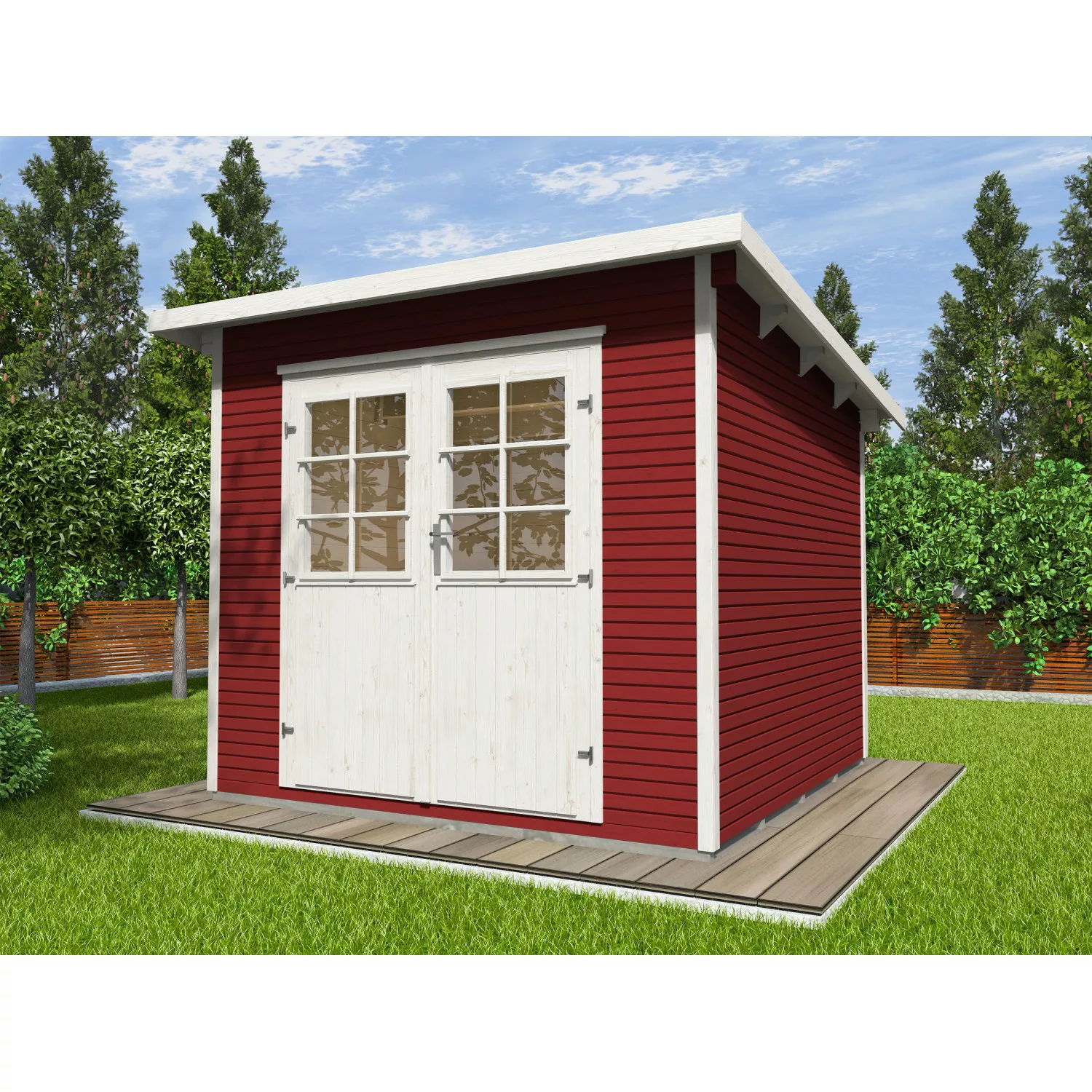 Weka Holz-Gartenhaus Gartenhaus 219 Pultdach Lasiert 235 cm x 277 cm günstig online kaufen