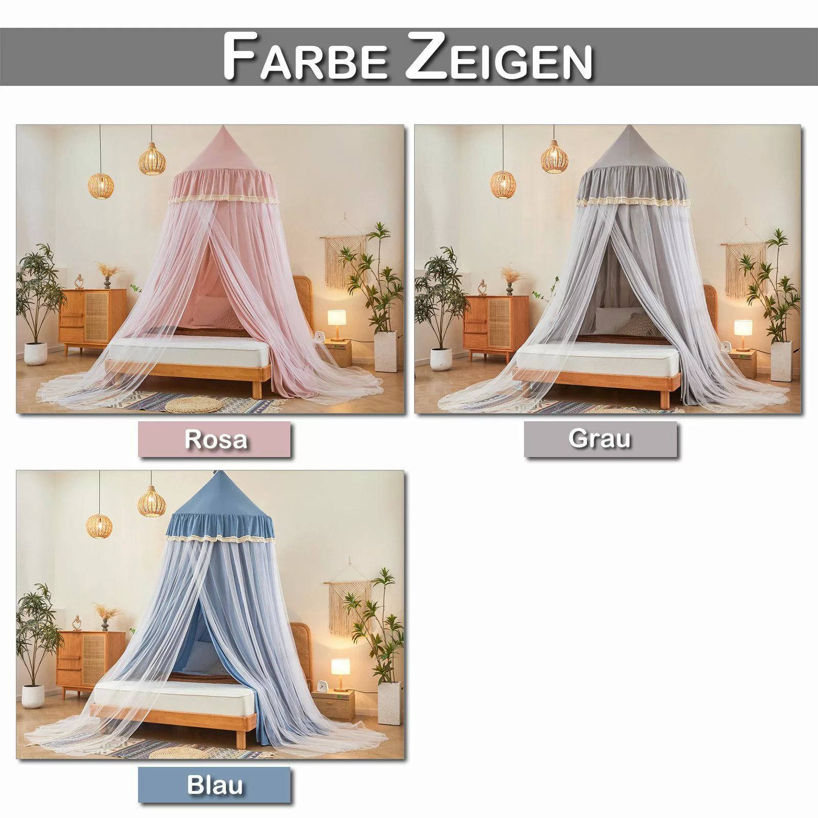 Jibenhome Moskitonetz Betthimmel Baby Bett Baldachin günstig online kaufen