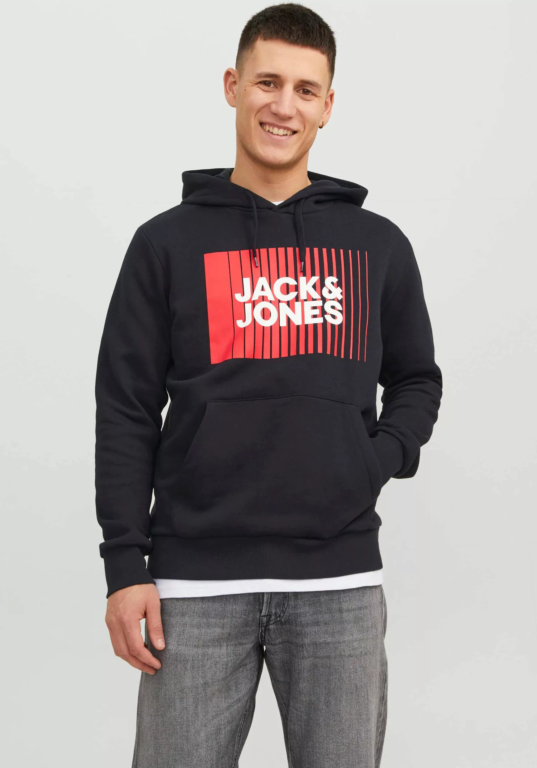 Jack & Jones Herren Hoodie Kapuzenpullover JJECORP LOGO - Regular Fit günstig online kaufen