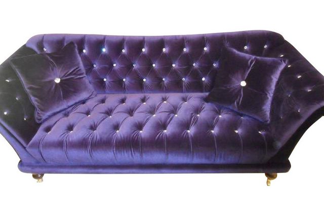 JVmoebel Sofa, Chesterfield 3 Sitzer Elegantes Sofas Textil Couch Luxus Bla günstig online kaufen