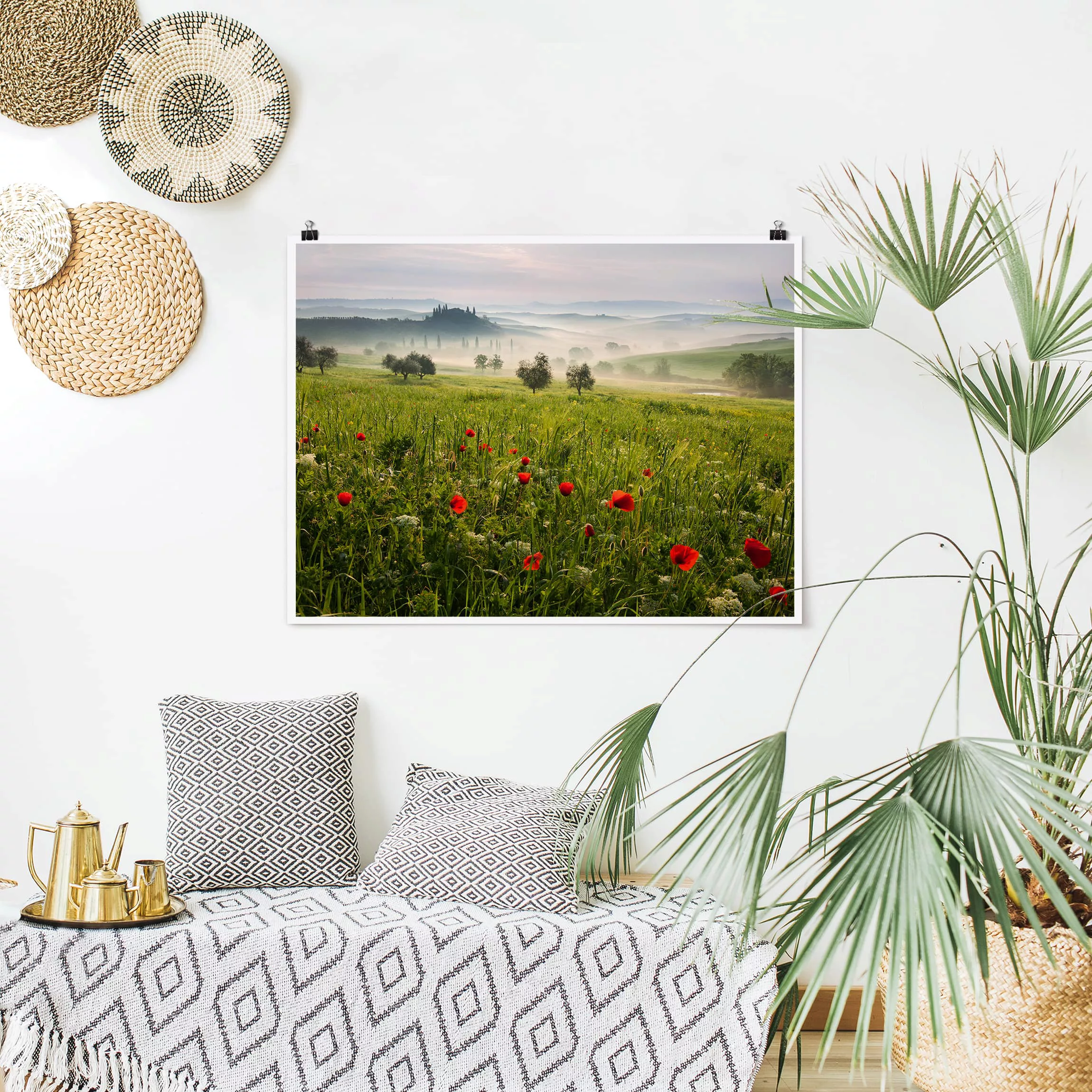 Poster Natur & Landschaft - Querformat Toskana Frühling günstig online kaufen