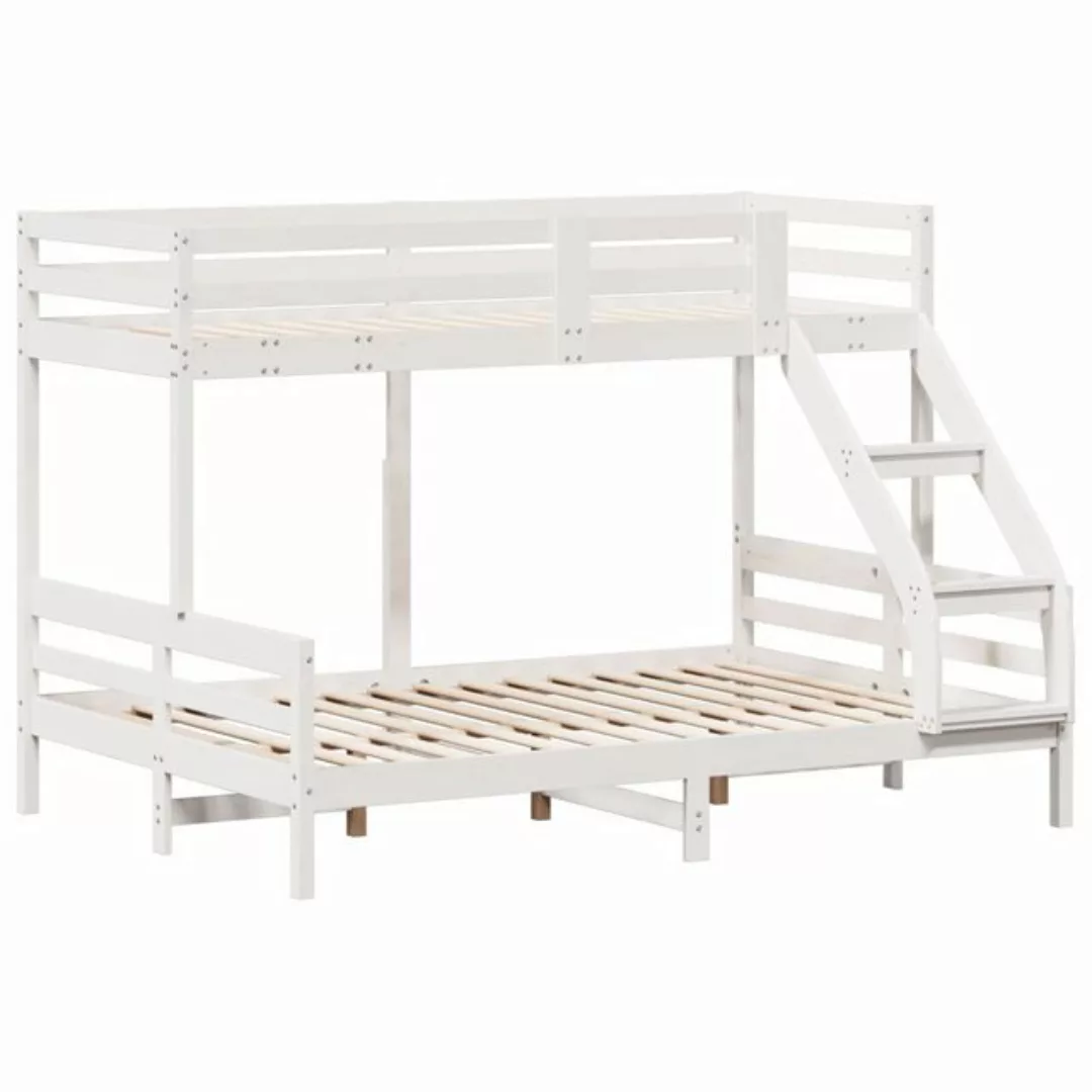 vidaXL Bett Etagenbett 80x200/140x200 cm Weiß Massivholz Kiefer günstig online kaufen