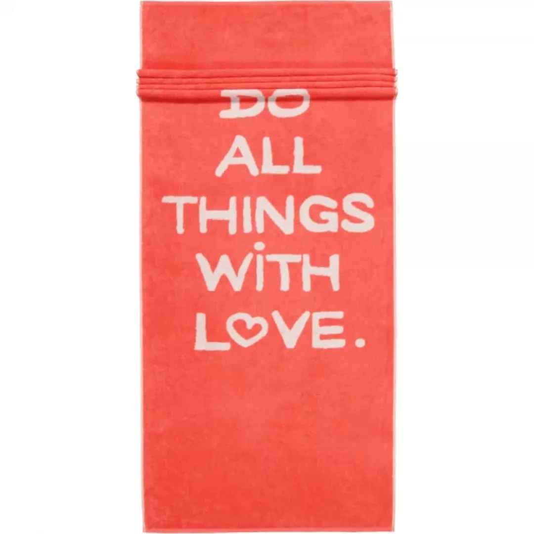 Cawö Strandtuch Campus DO ALL THINGS WITH LOVE 840 - 70x180 cm - Farbe: wat günstig online kaufen