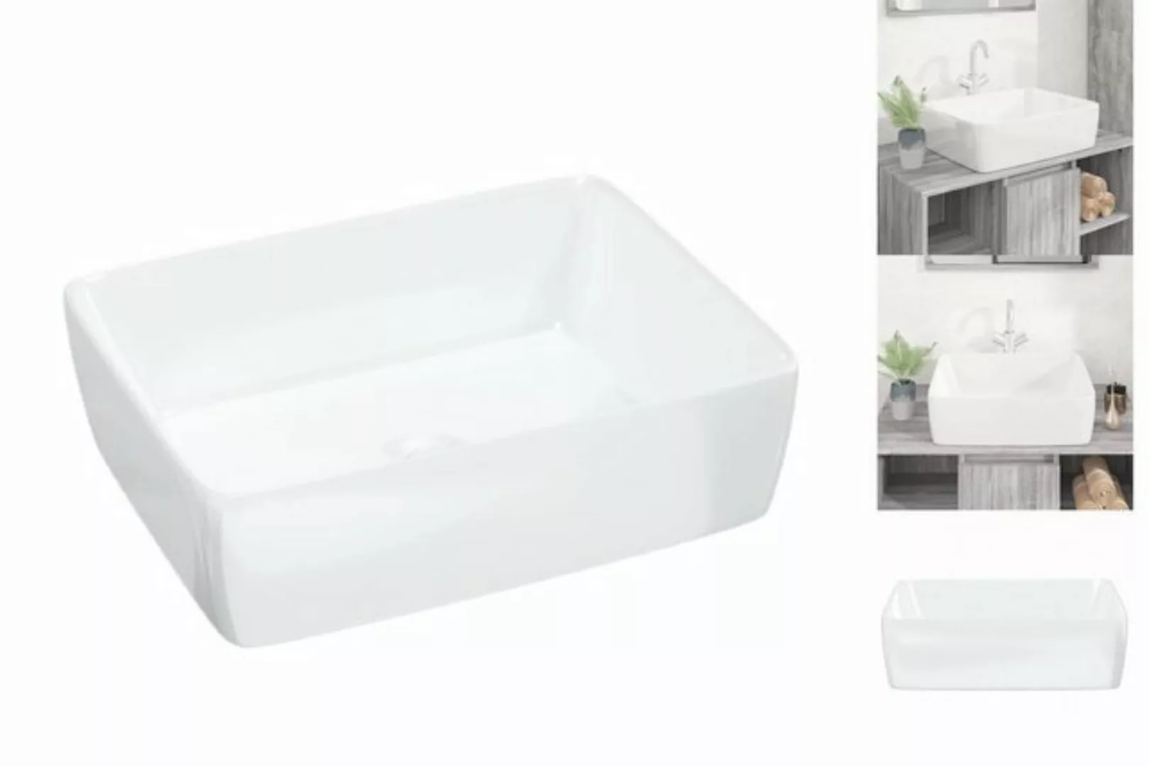 Vidaxl Waschbecken Weiß 48x37x13 Cm Keramik Rechteckig günstig online kaufen