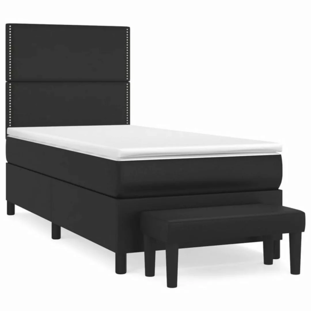 vidaXL Boxspringbett mit Matratze Schwarz 100x200 cm Kunstleder1466375 günstig online kaufen