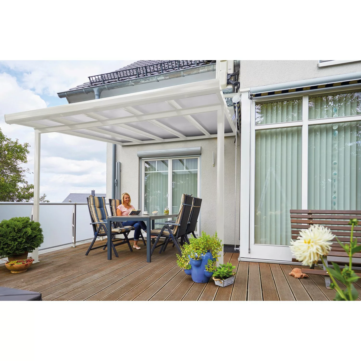 Gutta Terrassenüberdachung Bausatz Weiß 306 cm x 306 cm günstig online kaufen