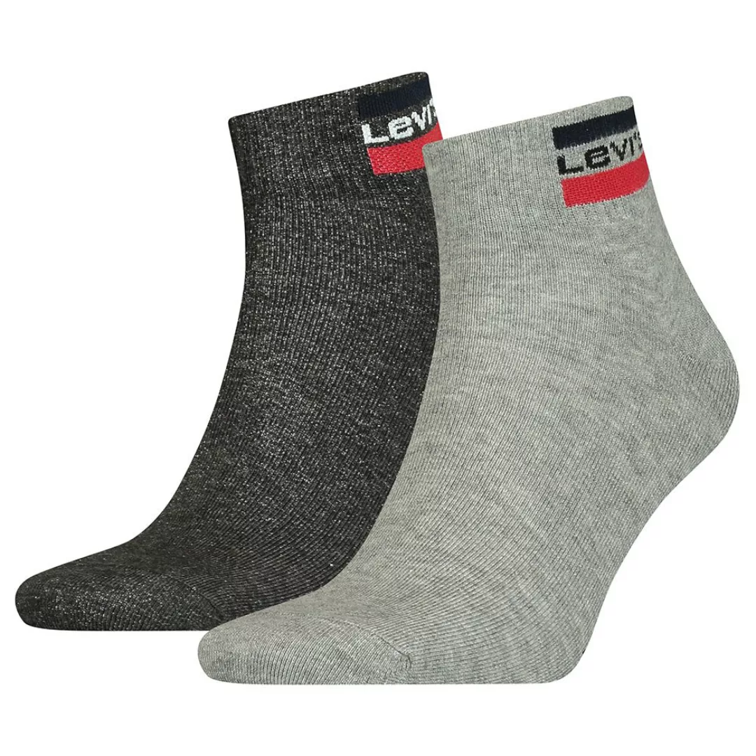 Levi´s ® Logo Mid Socken 2 Paare EU 35-38 Middle Grey Melange / Anthracite günstig online kaufen