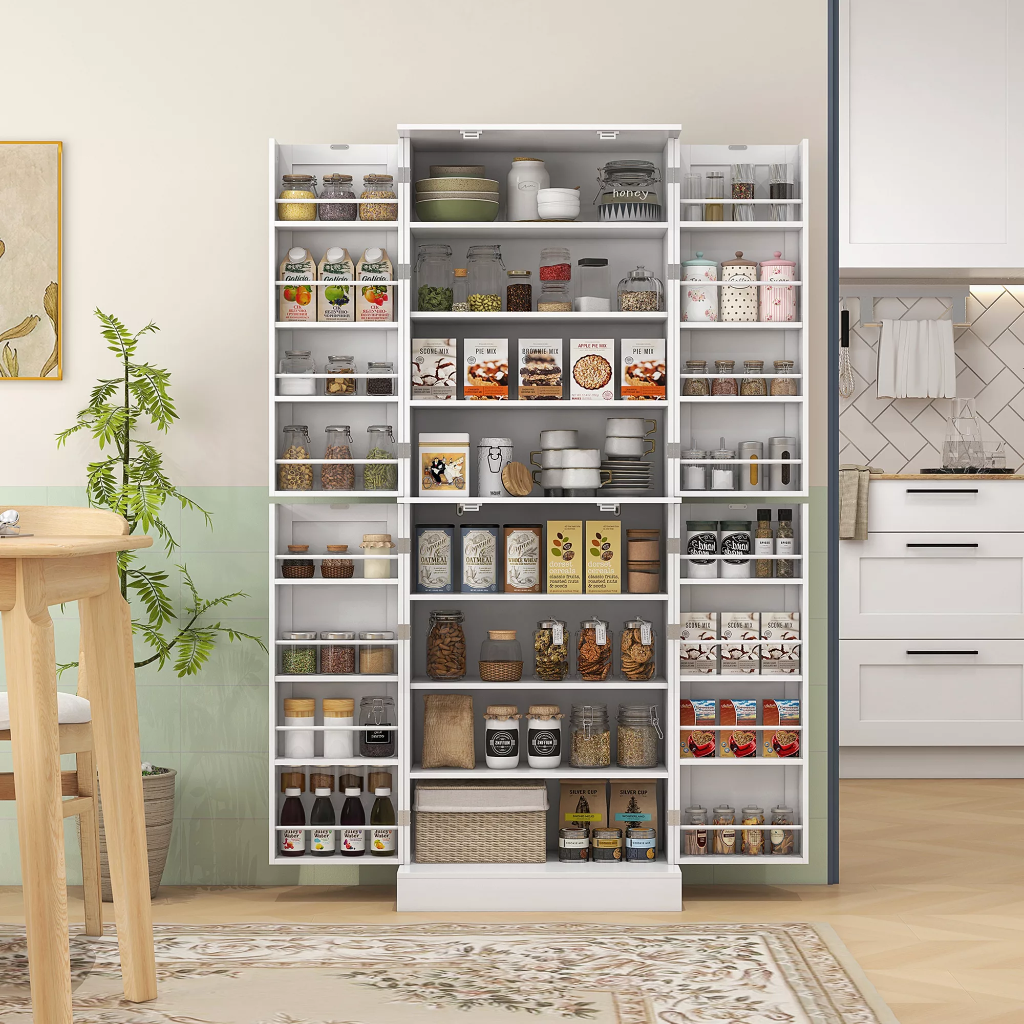 HOMCOM Küchenschrank Buffet Küche Vitrinenschrank Aufbewahrungsschrank mode günstig online kaufen