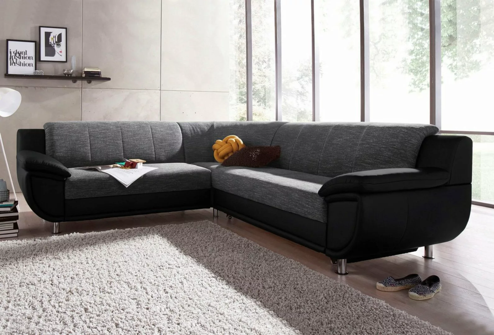 TRENDMANUFAKTUR Ecksofa "Rondo 3, zeitlos und modern, im Materialmix, L-For günstig online kaufen