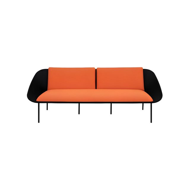 Xlmoebel Sofa Neu Luxuriöses 3-Sitzer-Sofa aus Textil in Schwarz-Orange, He günstig online kaufen