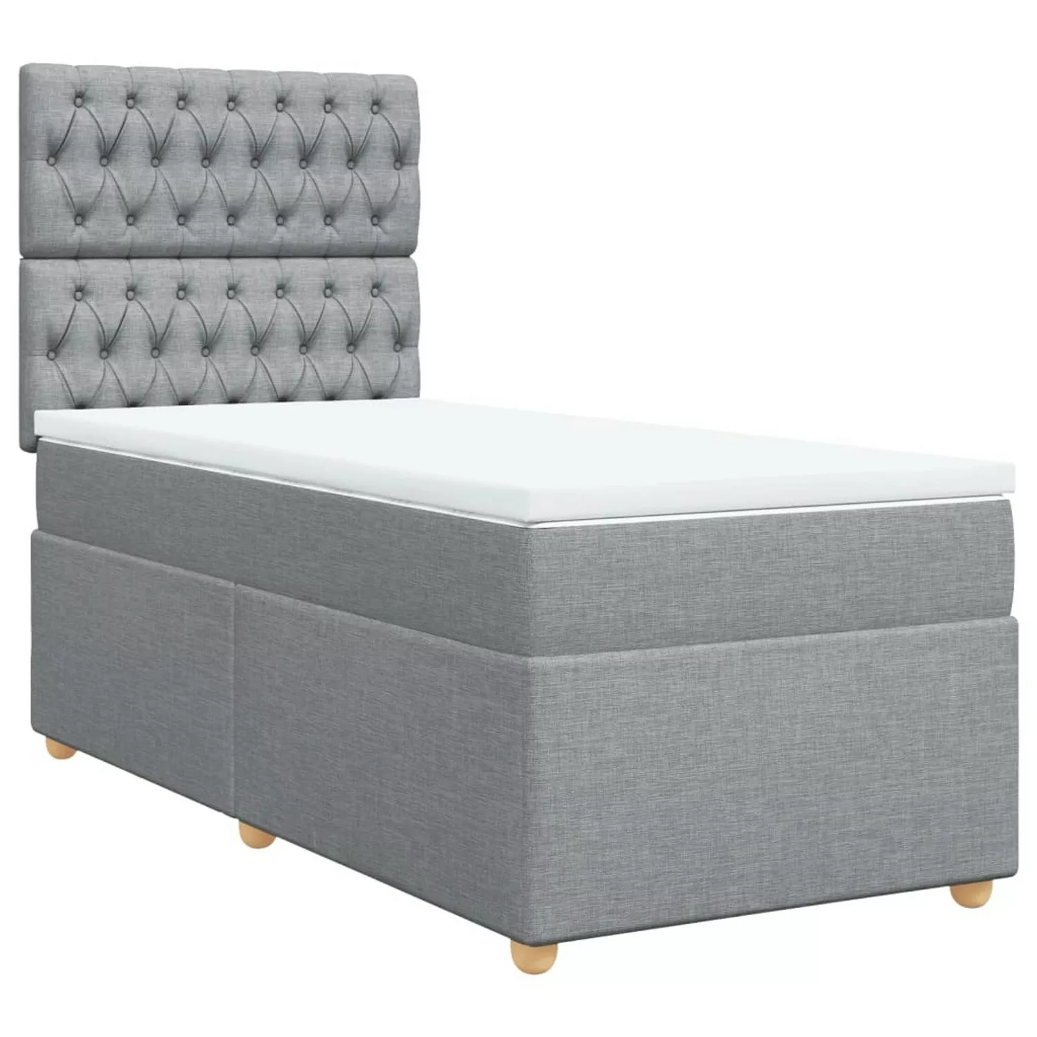 vidaXL Boxspringbett mit Matratze Hellgrau 100x200 cm Stoff2105649 günstig online kaufen