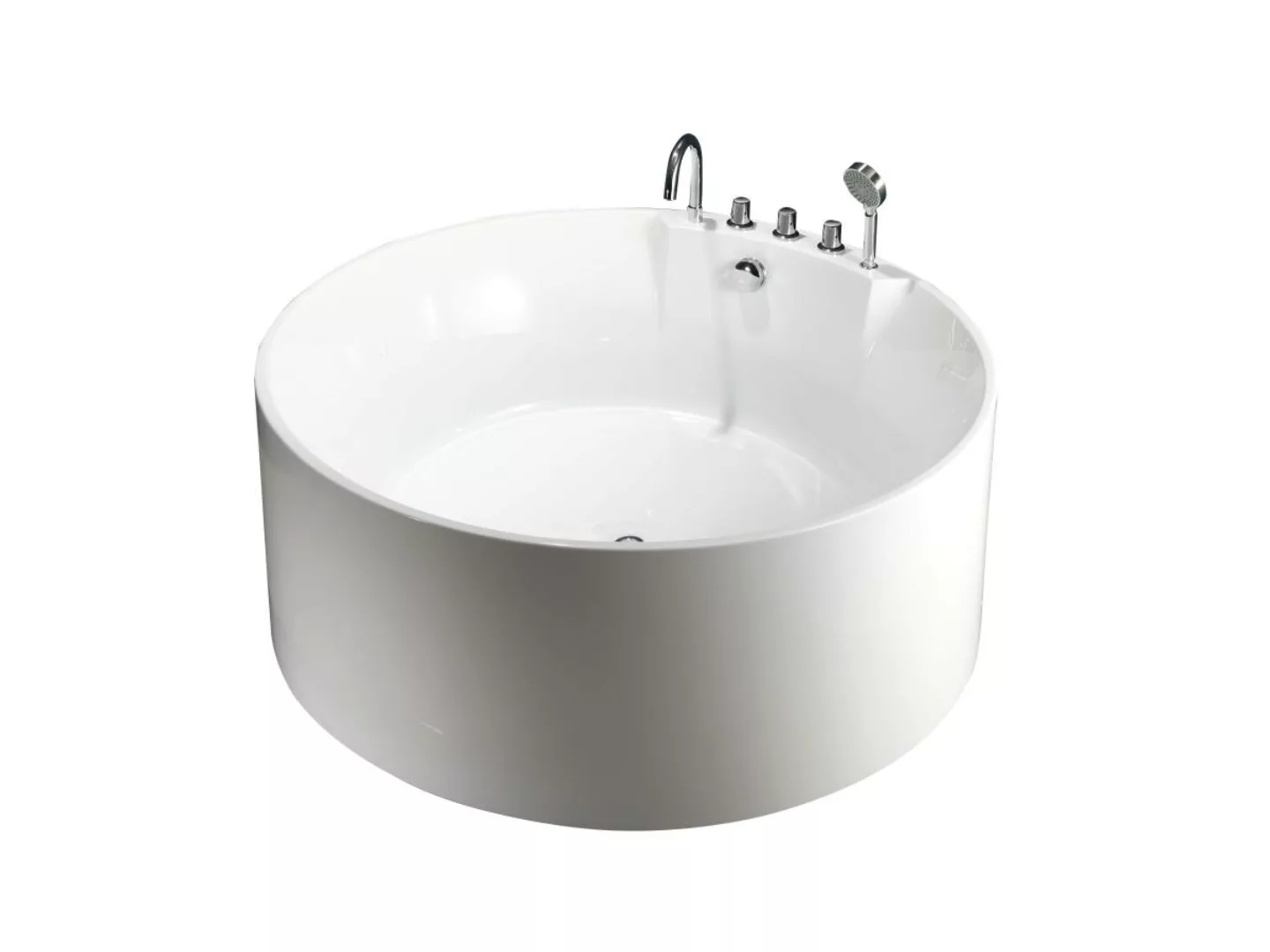 Freistehende Badewanne mit Armaturen - 373 L - 150 x 150 x 58 cm - Weiß - L günstig online kaufen