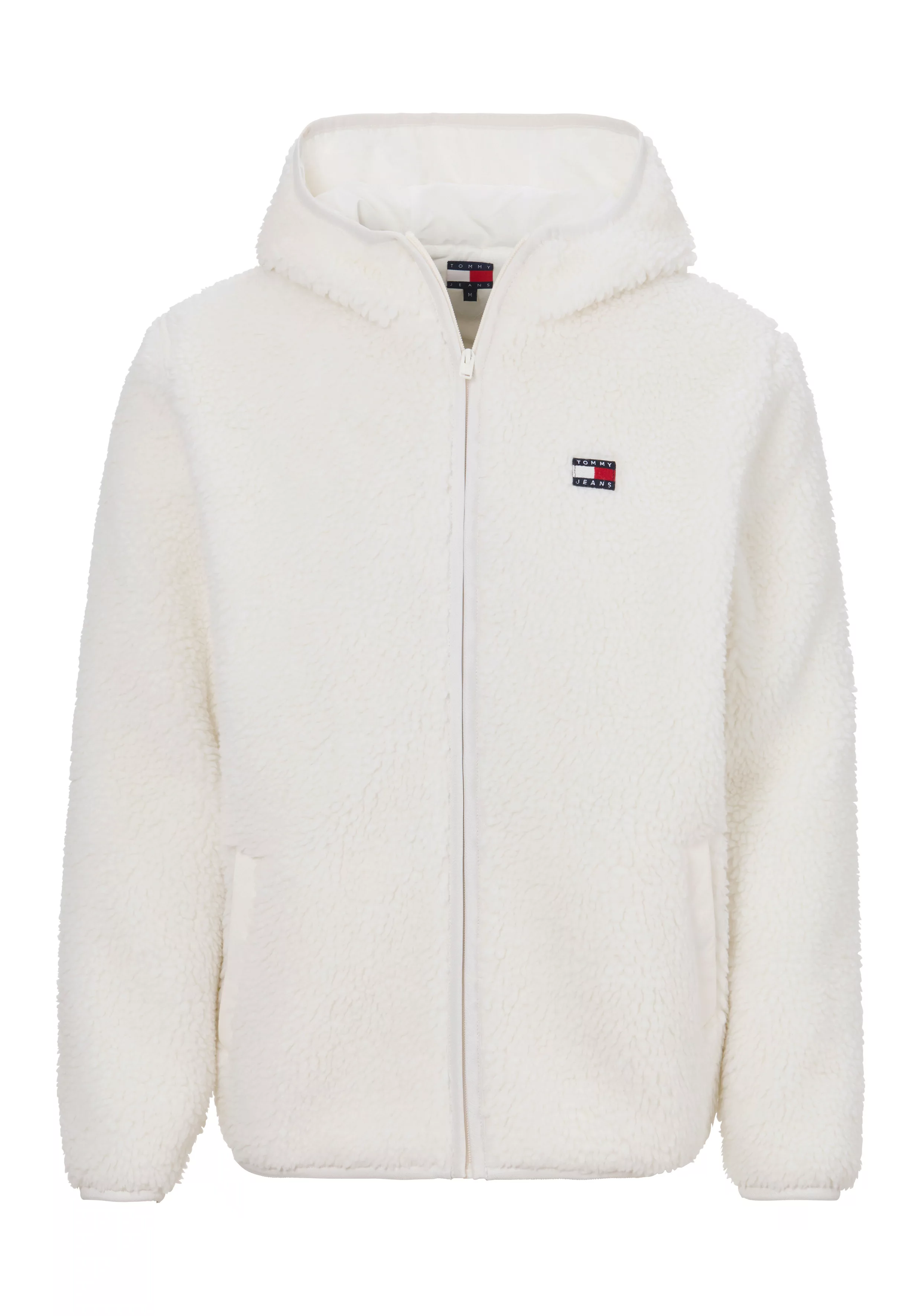 Tommy Jeans Plüschjacke "TJM REG BADGE TEDDY ZIP TRU EXT", mit Kapuze, mit günstig online kaufen