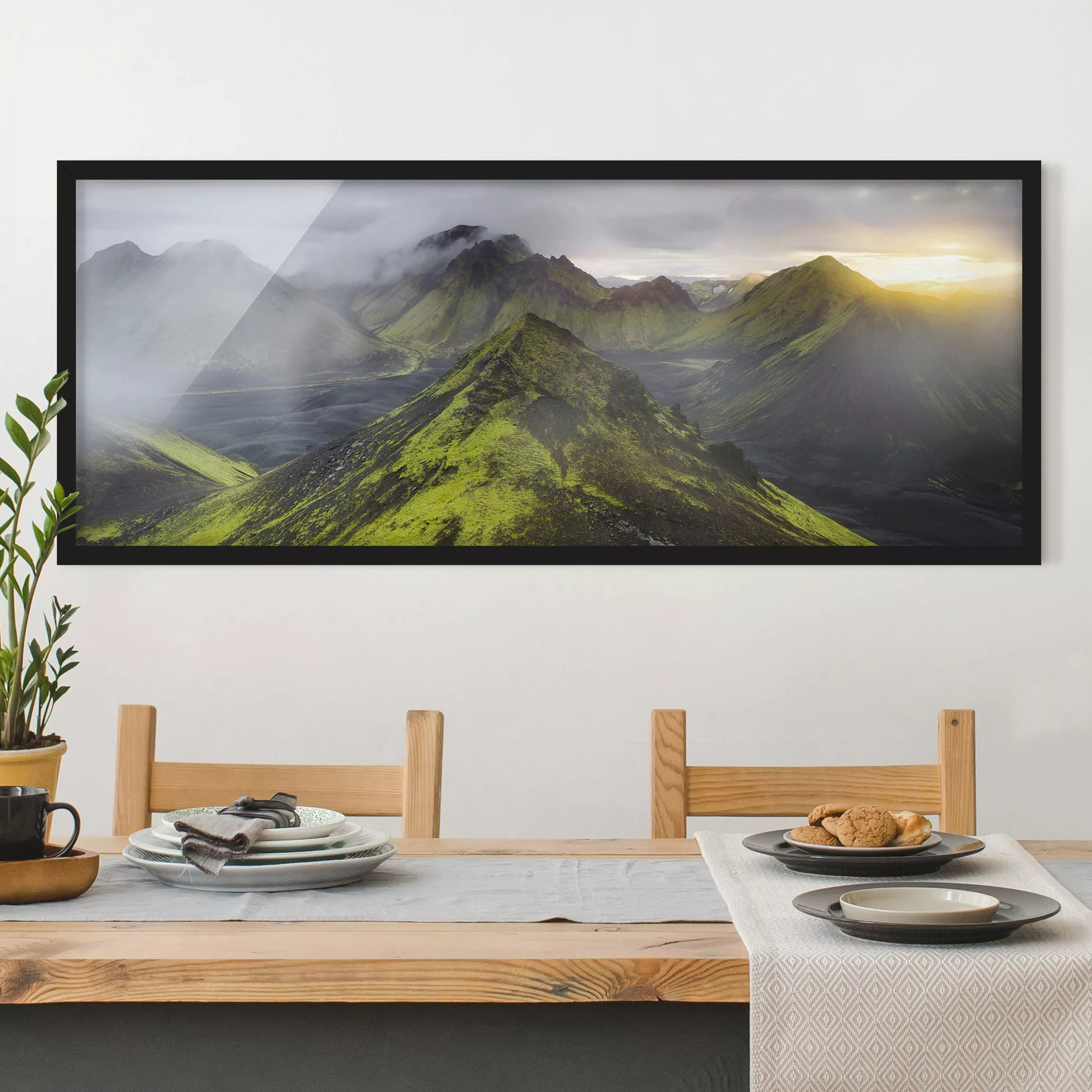 Bild mit Rahmen Natur & Landschaft - Panorama Storkonufell Island günstig online kaufen