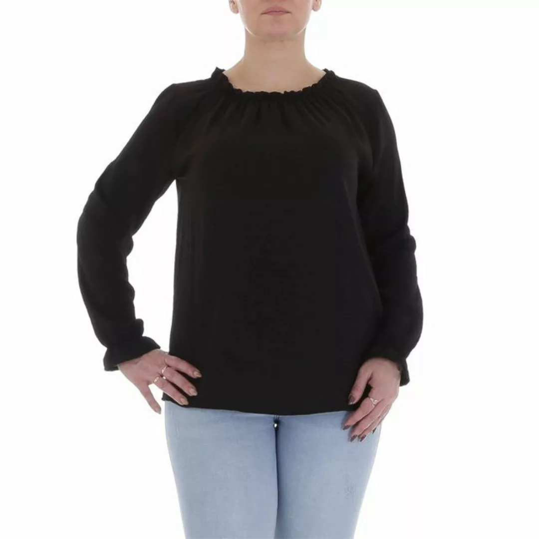 Ital-Design Langarmbluse Damen Elegant (85915876) Bluse in Schwarz günstig online kaufen