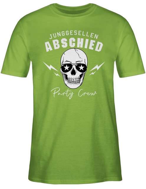 Shirtracer T-Shirt Junggesellen Abschied Party Crew Totenkopf weiß JGA Männ günstig online kaufen