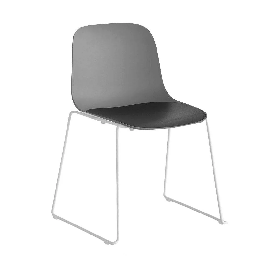 la palma - Seela S310 Stuhl mit Kufengestell Weiß - schwarz/Sitzfläche Holz günstig online kaufen