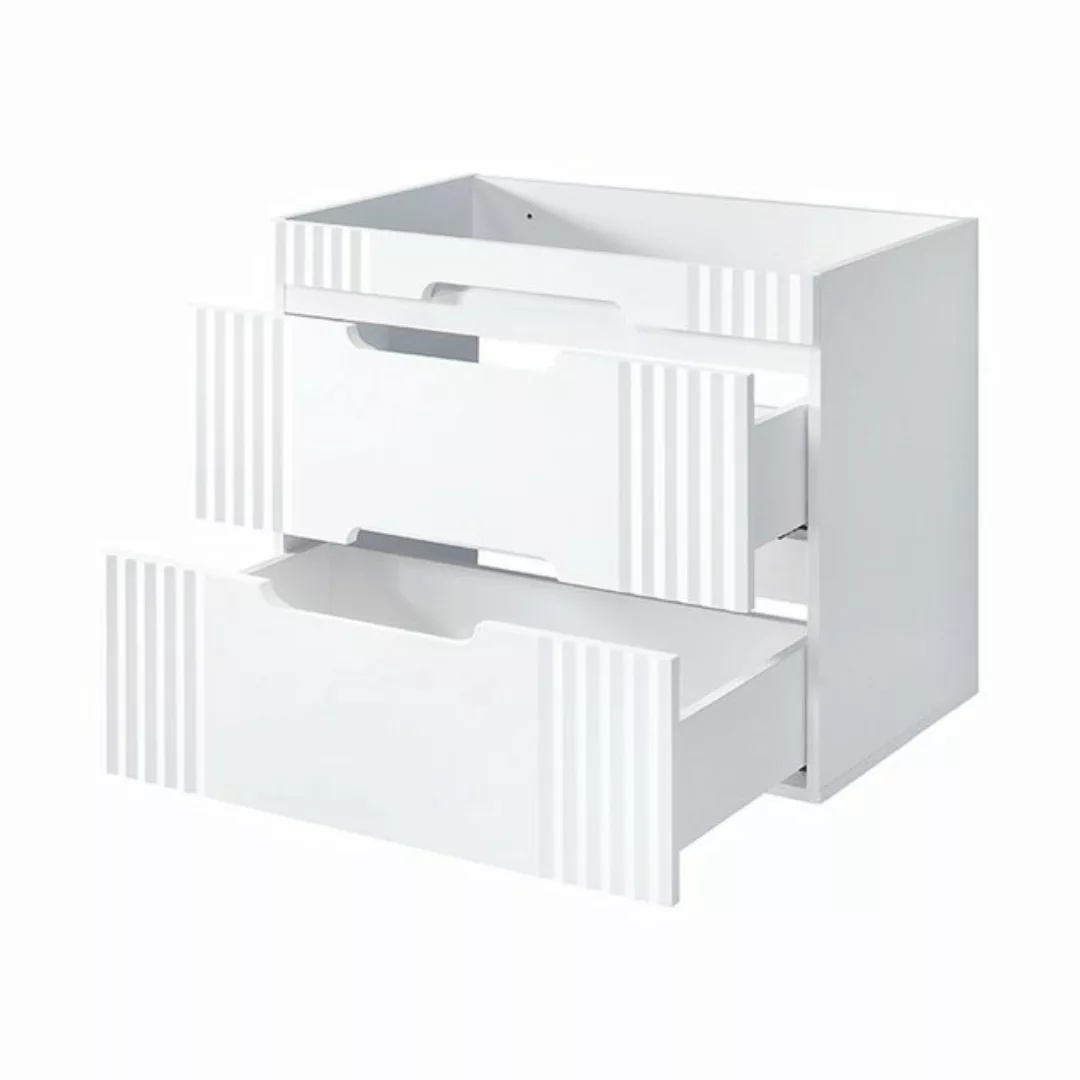 Waschtisch-Unterschrank 80cm FAIRFIELD-56 in weiß, 2 Softclose-Auszüge, B/H günstig online kaufen