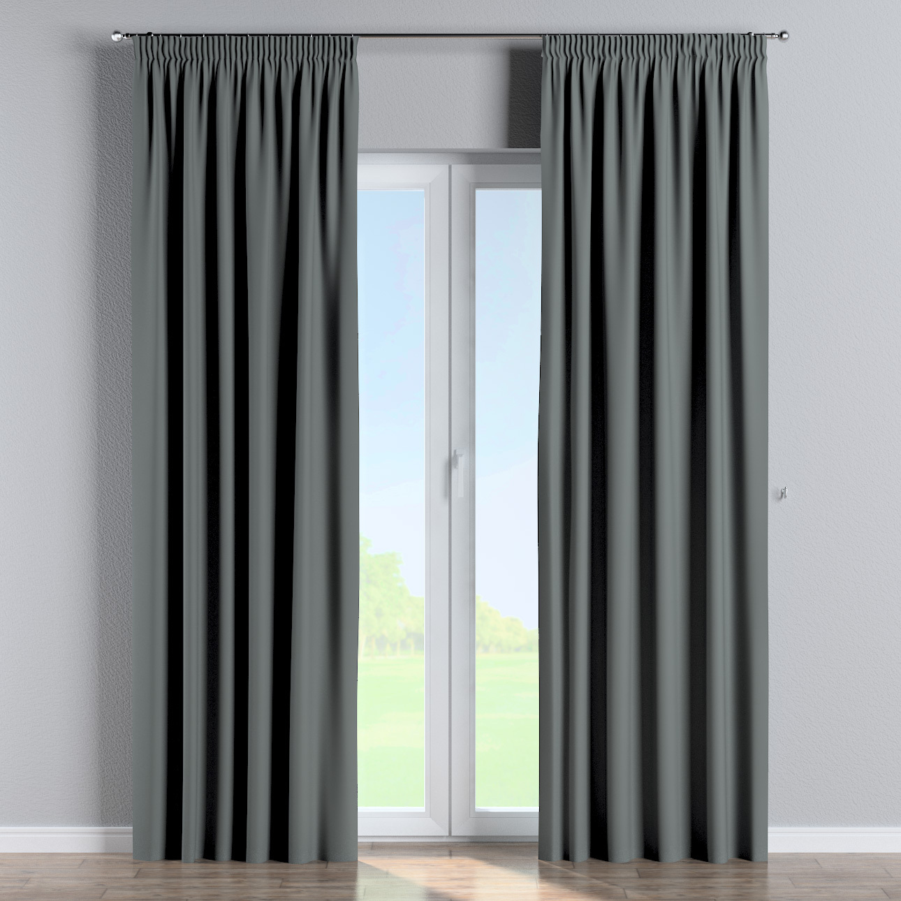 Vorhang mit Kräuselband, dunkelgrau, Blackout 300 cm (269-07) günstig online kaufen
