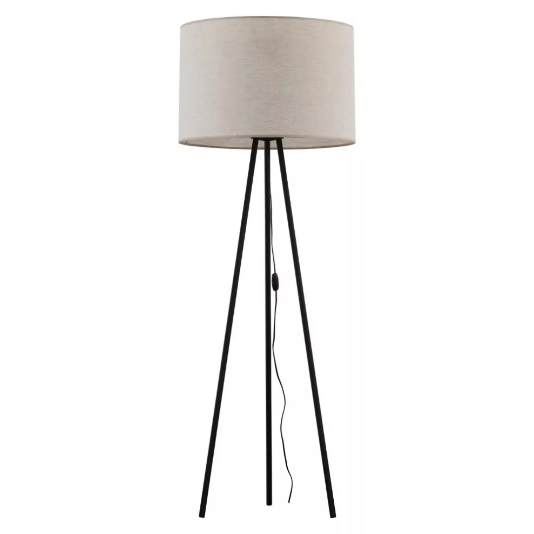 famlights | Stehleuchte Liya in Schwarz und Beige E27 1650mm günstig online kaufen