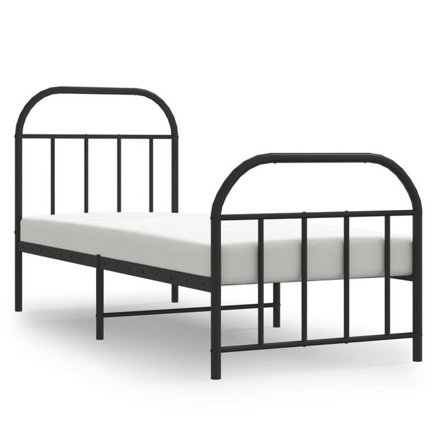 vidaXL Bett Bettgestell mit Kopf- und Fußteil Metall Schwarz 75x190 cm günstig online kaufen