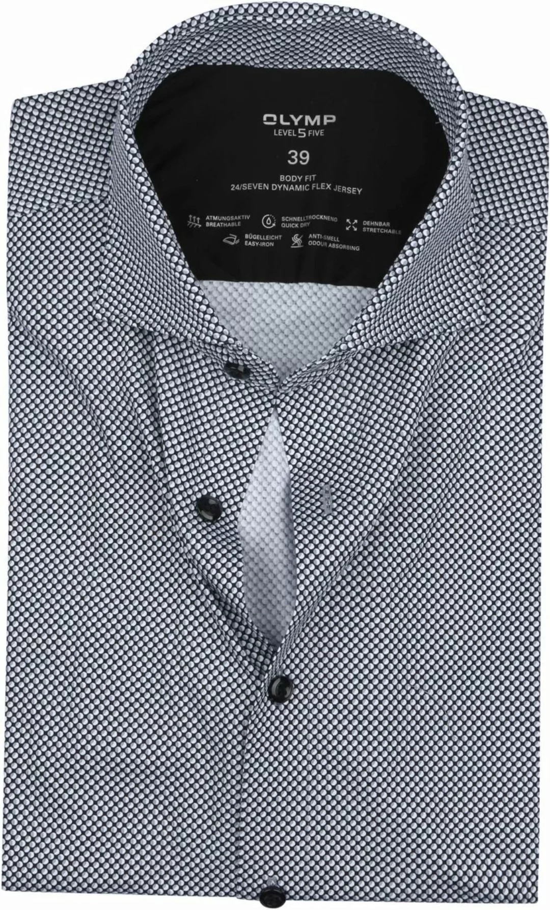 OLYMP Level Five Hemd Kreise Schwarz - Größe 42 günstig online kaufen