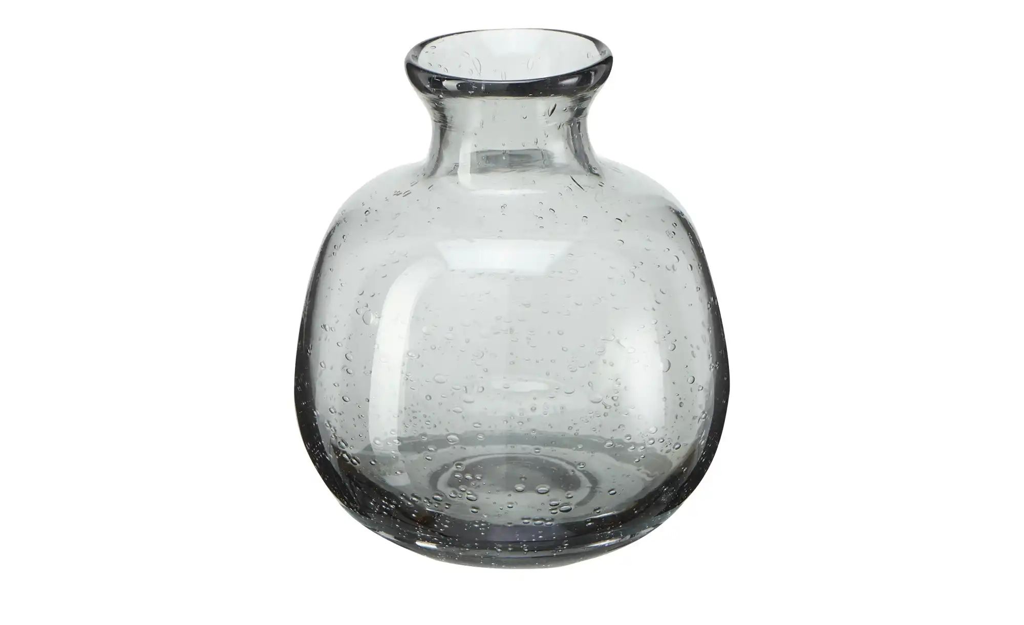 HOME STORY Vase   ¦ grau ¦ Glas ¦ Maße (cm): H: 10,5  Ø: 10 Accessoires > V günstig online kaufen