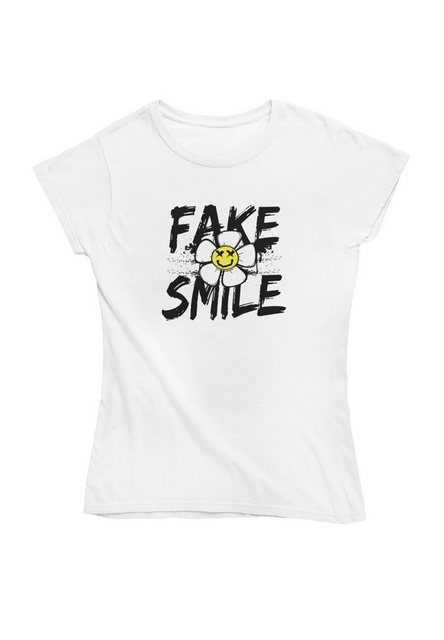 Novux T-Shirt Fake Smile Damen Tshirt farbe White günstig online kaufen