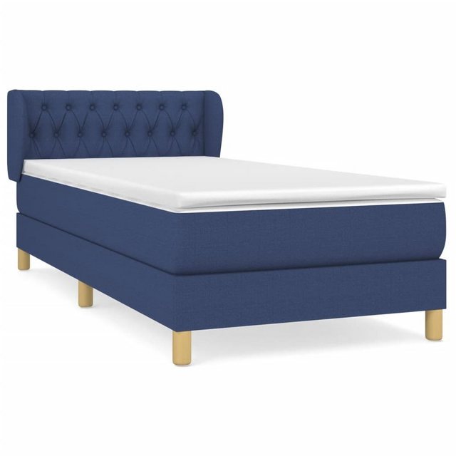 vidaXL Boxspringbett Boxspringbett mit Matratze Blau 90x200 cm Stoff Bett B günstig online kaufen