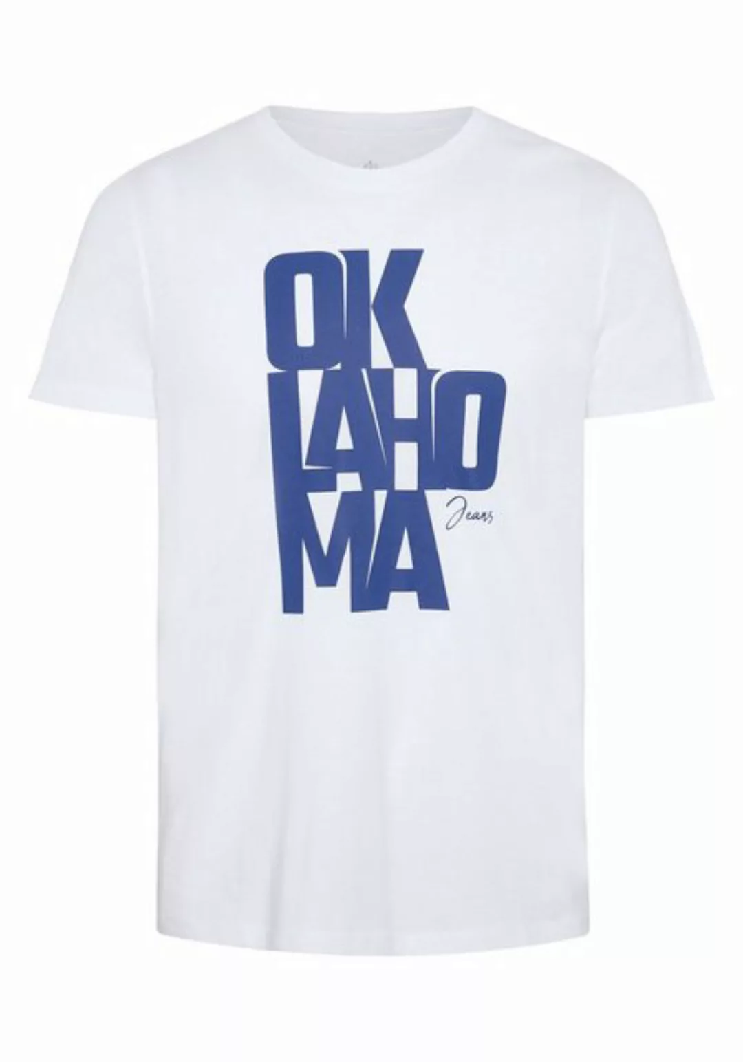 Oklahoma Jeans Print-Shirt mit Label-Schriftzug aus Jersey günstig online kaufen