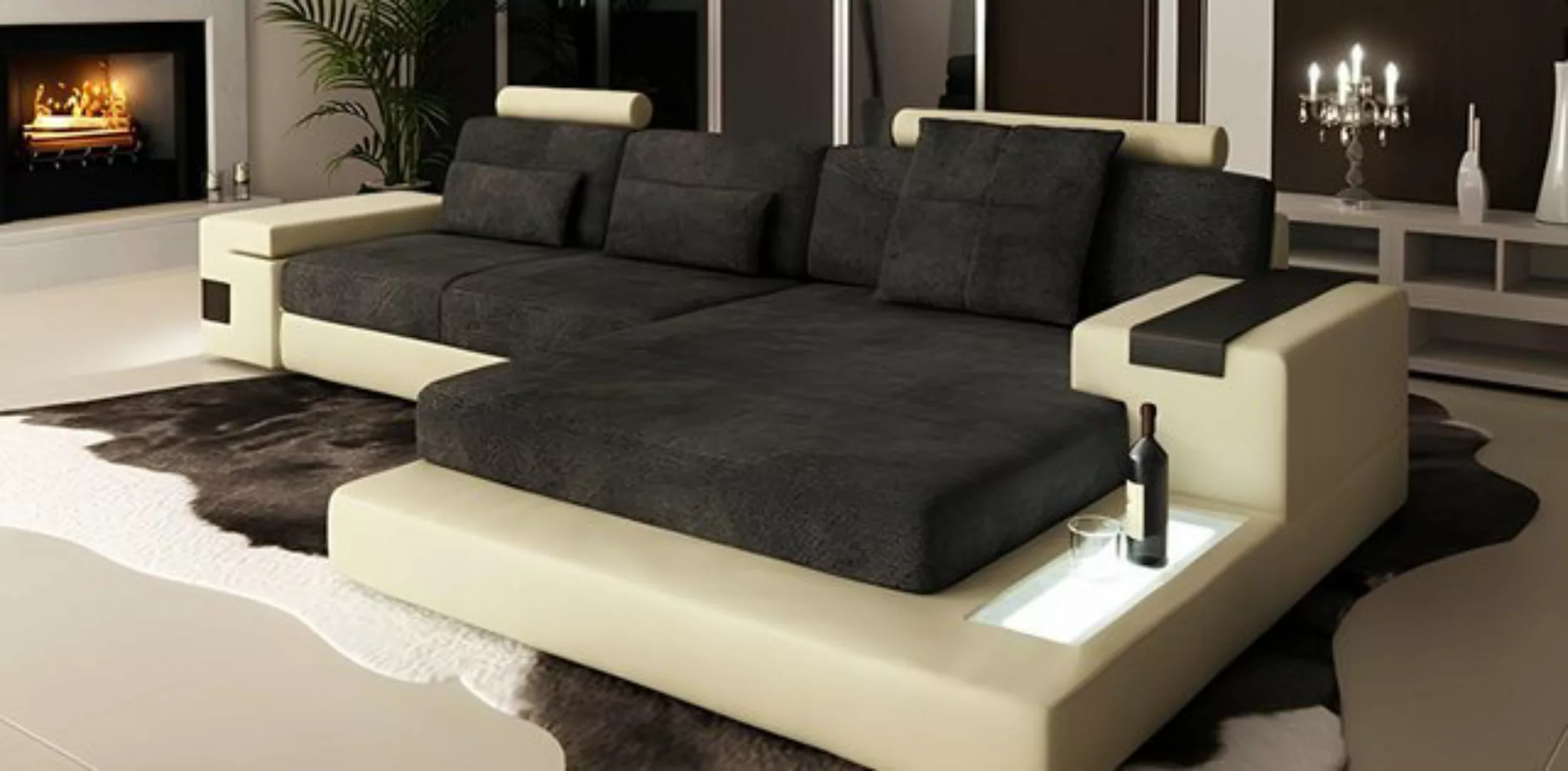 Xlmoebel Ecksofa Wohnlandschaft in L-Form mit extragroßem XXL-Textil-Sofa + günstig online kaufen