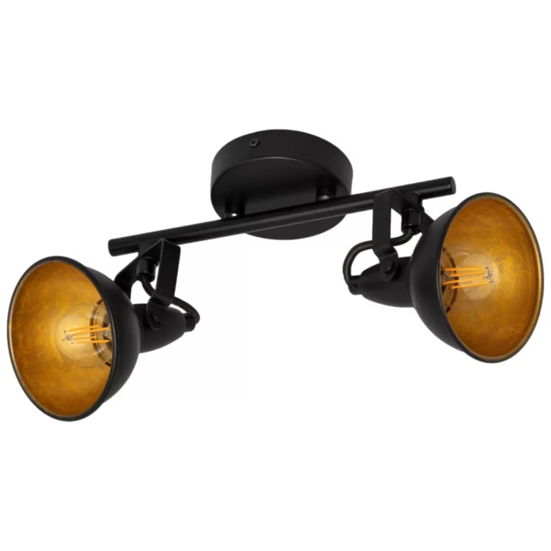 Deckenlampe  Retro Loft Schwarz 30cm 2xE27 Abruzzo Orte ABR-RRO-C-2XE14 günstig online kaufen