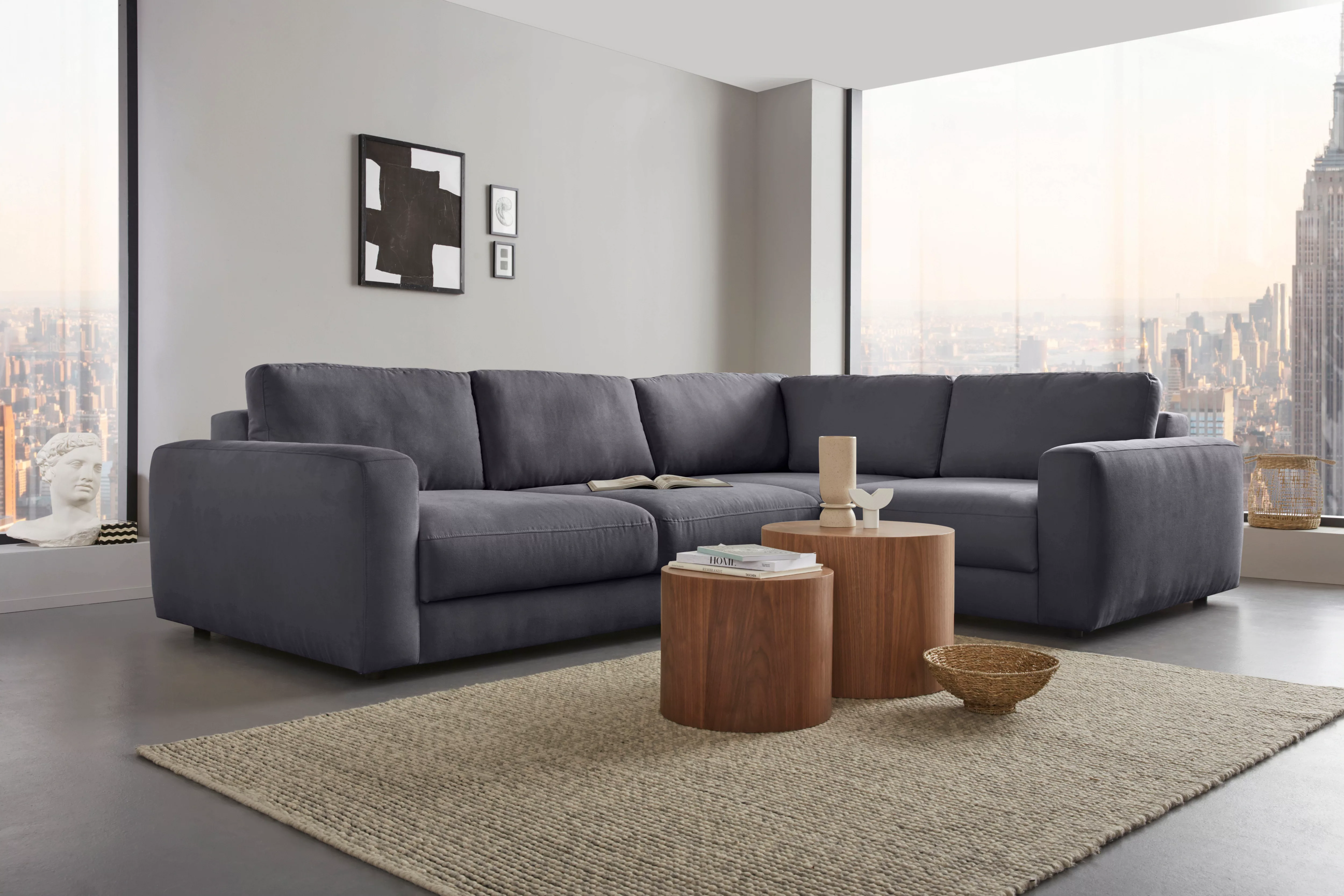 Places of Style Ecksofa "Bloomfield, L-Form", extra tiefe Sitzfläche, wahlw günstig online kaufen