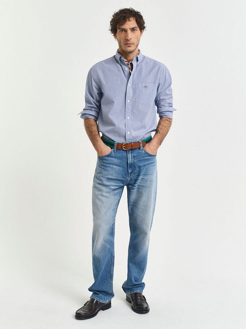 Gant Langarmhemd "REG POPLIN BANKER SHIRT", Banker Stripe Popeline, leichte günstig online kaufen