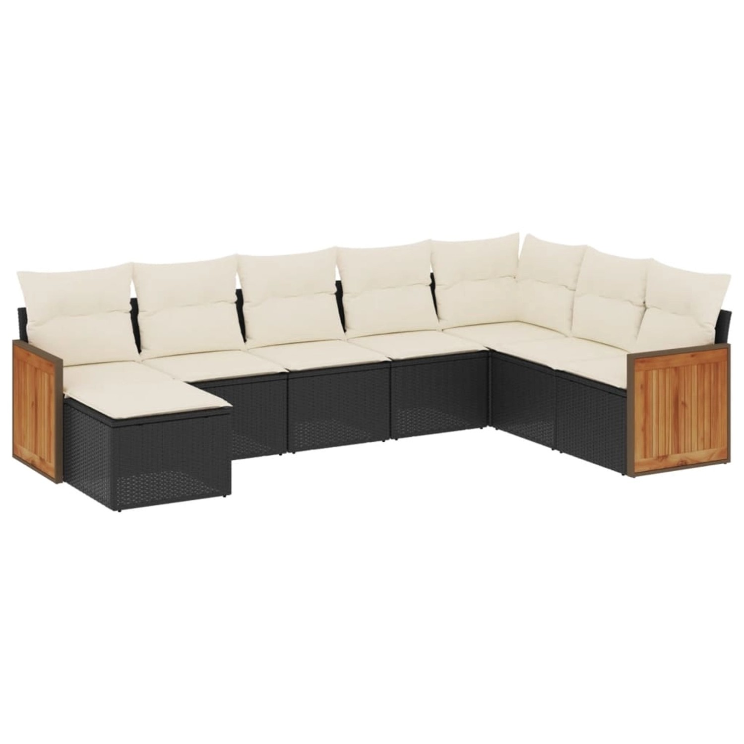 vidaXL 8-Tlg Garten-Sofagarnitur mit Kissen Schwarz Poly Rattan 3260327 günstig online kaufen