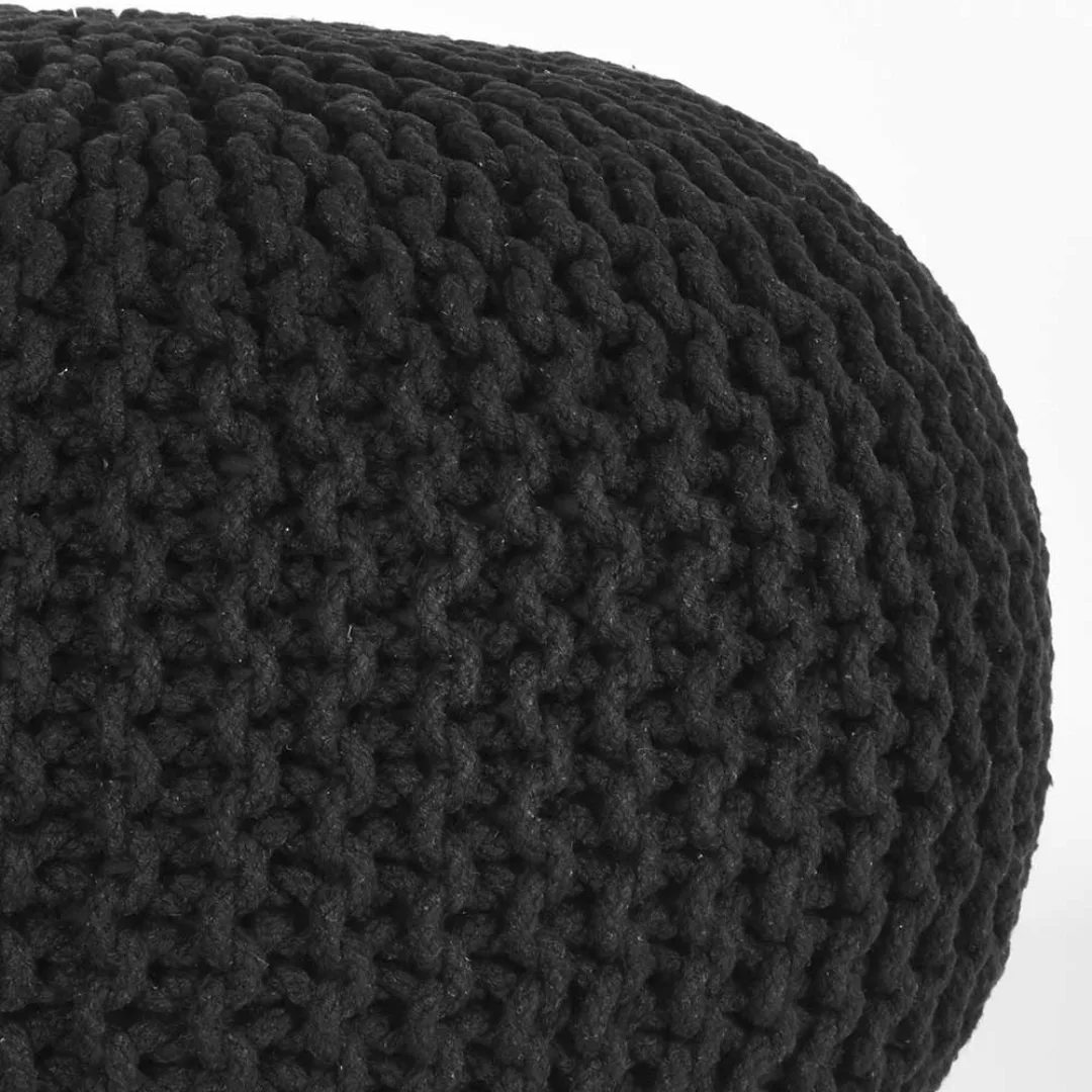 Strickpouf in Schwarz Skandi Design günstig online kaufen