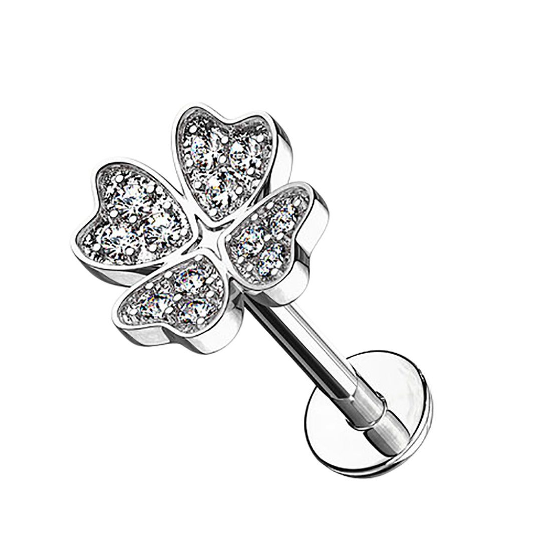 Taffstyle Piercing-Set Piercing Stab mit Kleeblatt günstig online kaufen