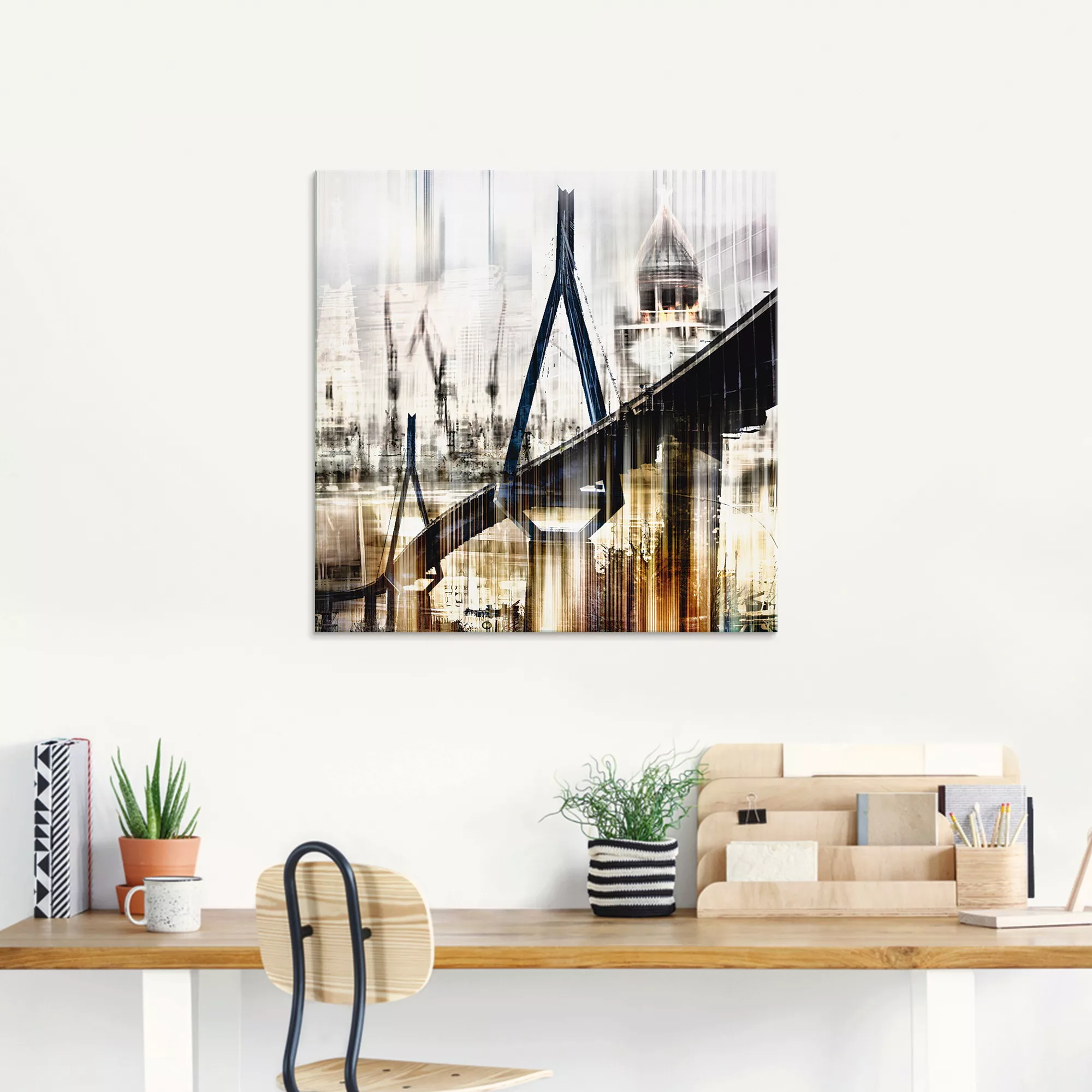 Artland Glasbild "Hamburg Skyline Collage III", Deutschland, (1 St.), in ve günstig online kaufen