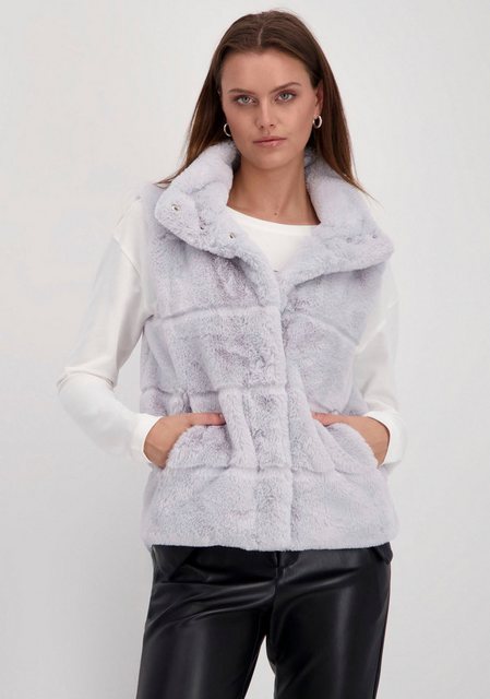 Monari Fellimitatweste Fake Fur, verdeckte Knopfleiste mit Druckknöpfen günstig online kaufen