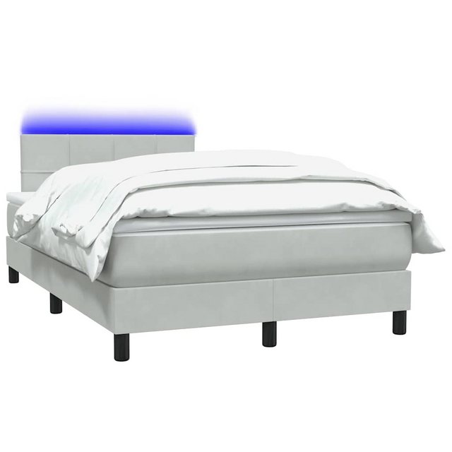 vidaXL Bett Boxspringbett mit Matratze Hellgrau 120x210 cm Samt günstig online kaufen