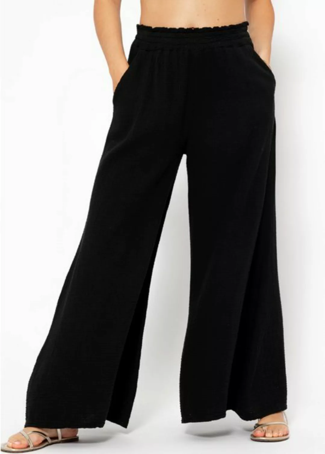 SASSYCLASSY Stoffhose Pants aus Baumwolle mit weitem Bein 100 % Baumwolle, günstig online kaufen