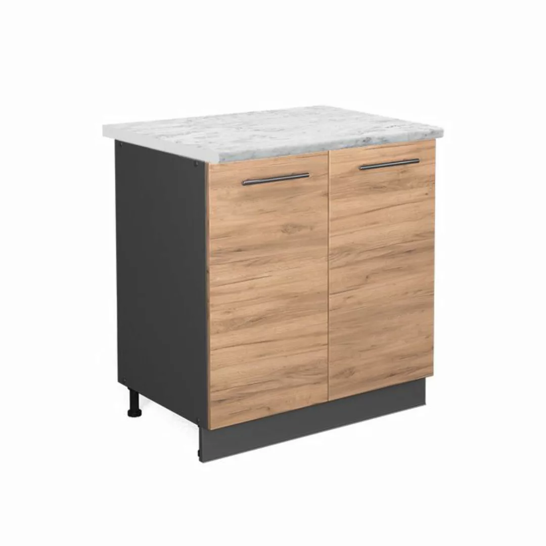 Vicco Spülenunterschrank Fame-Line, Goldkraft Eiche/Anthrazit, 80 cm mit Re günstig online kaufen