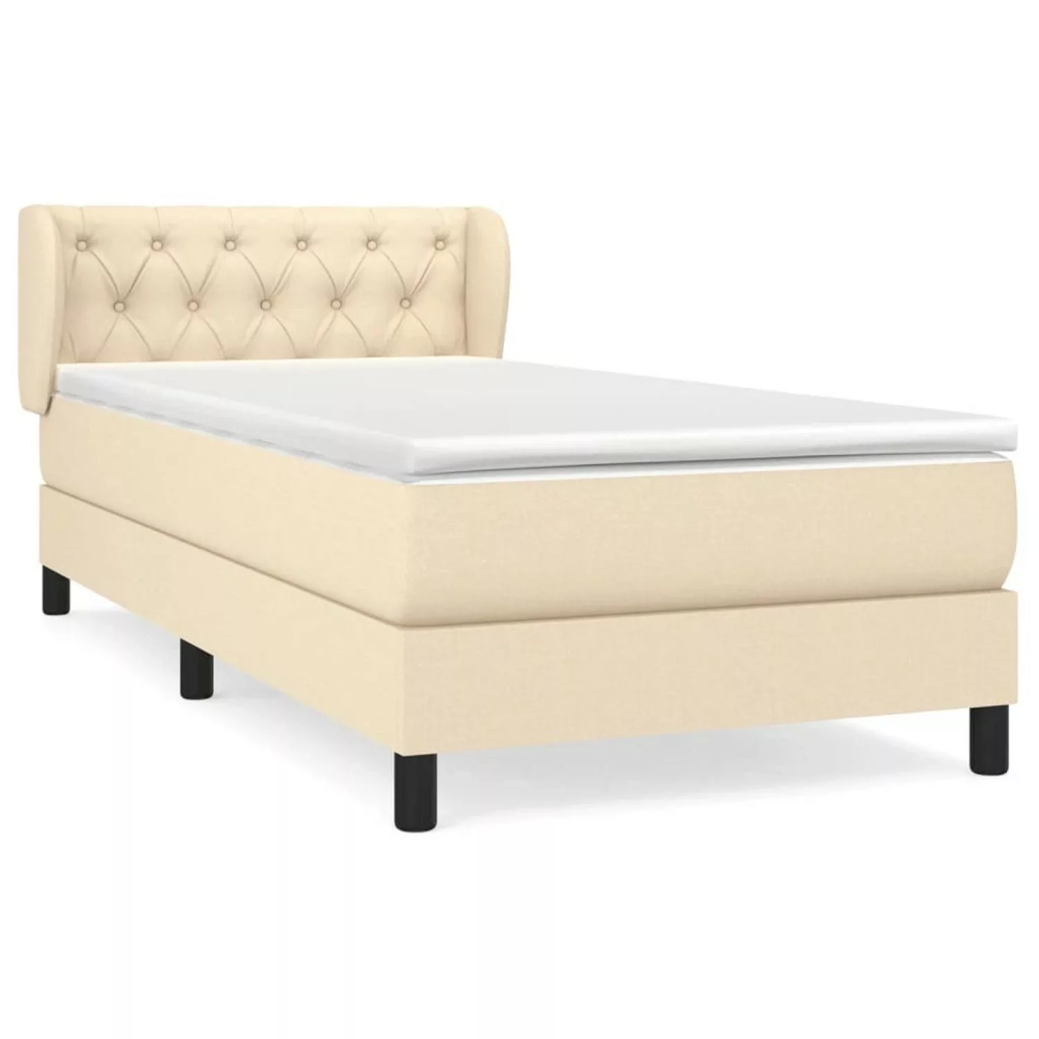 vidaXL Boxspringbett mit Matratze Creme 80x200 cm Stoff1393967 günstig online kaufen